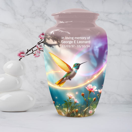 Personalized Hummingbird Urn for Mom – Custom Hummingbird Cremation Urns for Ashes