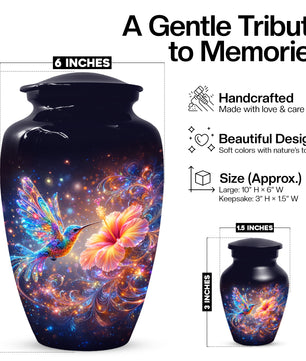 Hummingbird  Memorial Urn for Mom – Beautiful Floral Cremation Urns for Ashes