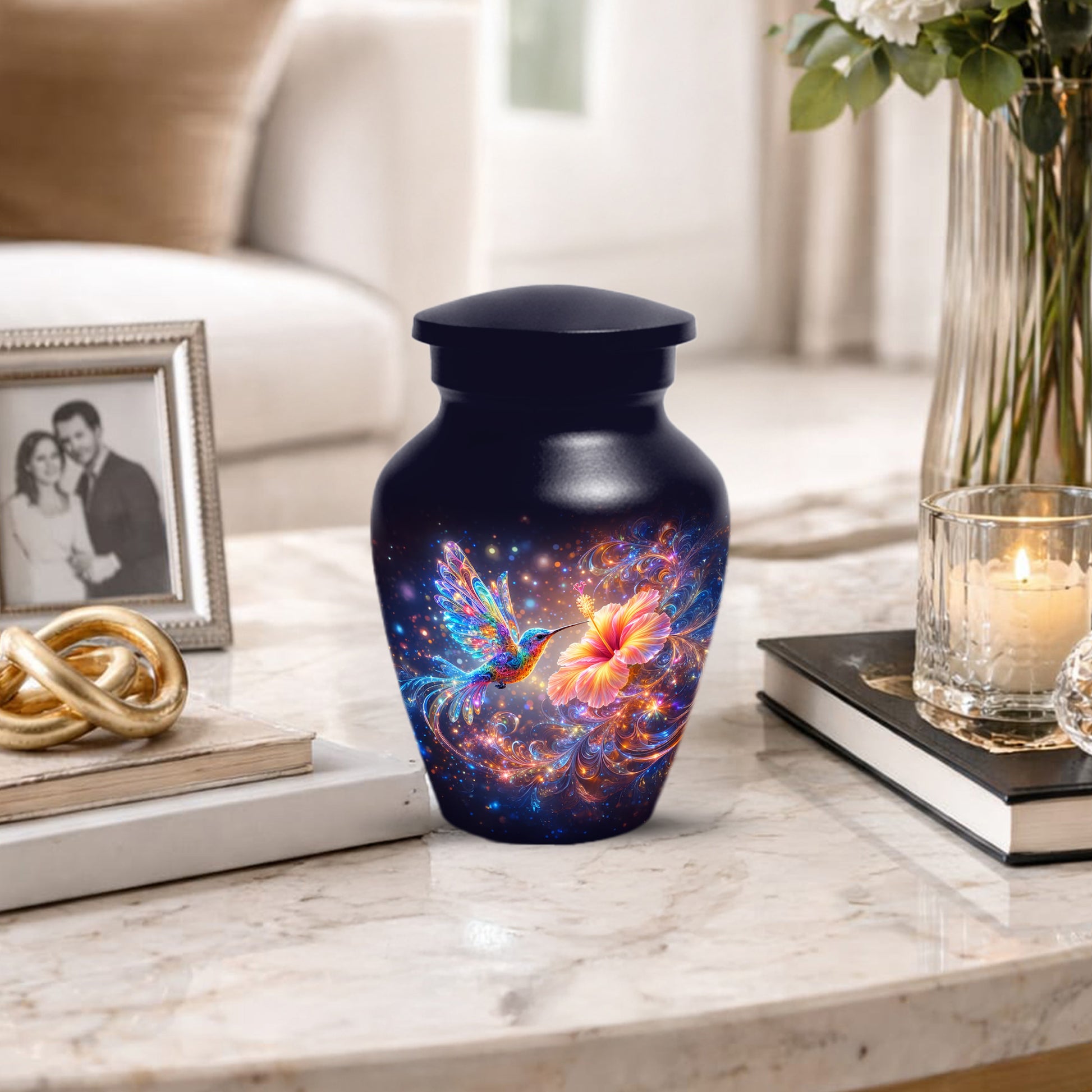 Hummingbird  Memorial Urn for Mom – Beautiful Floral Cremation Urns for Ashes