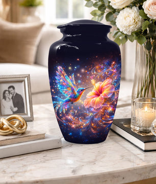 Hummingbird  Memorial Urn for Mom – Beautiful Floral Cremation Urns for Ashes