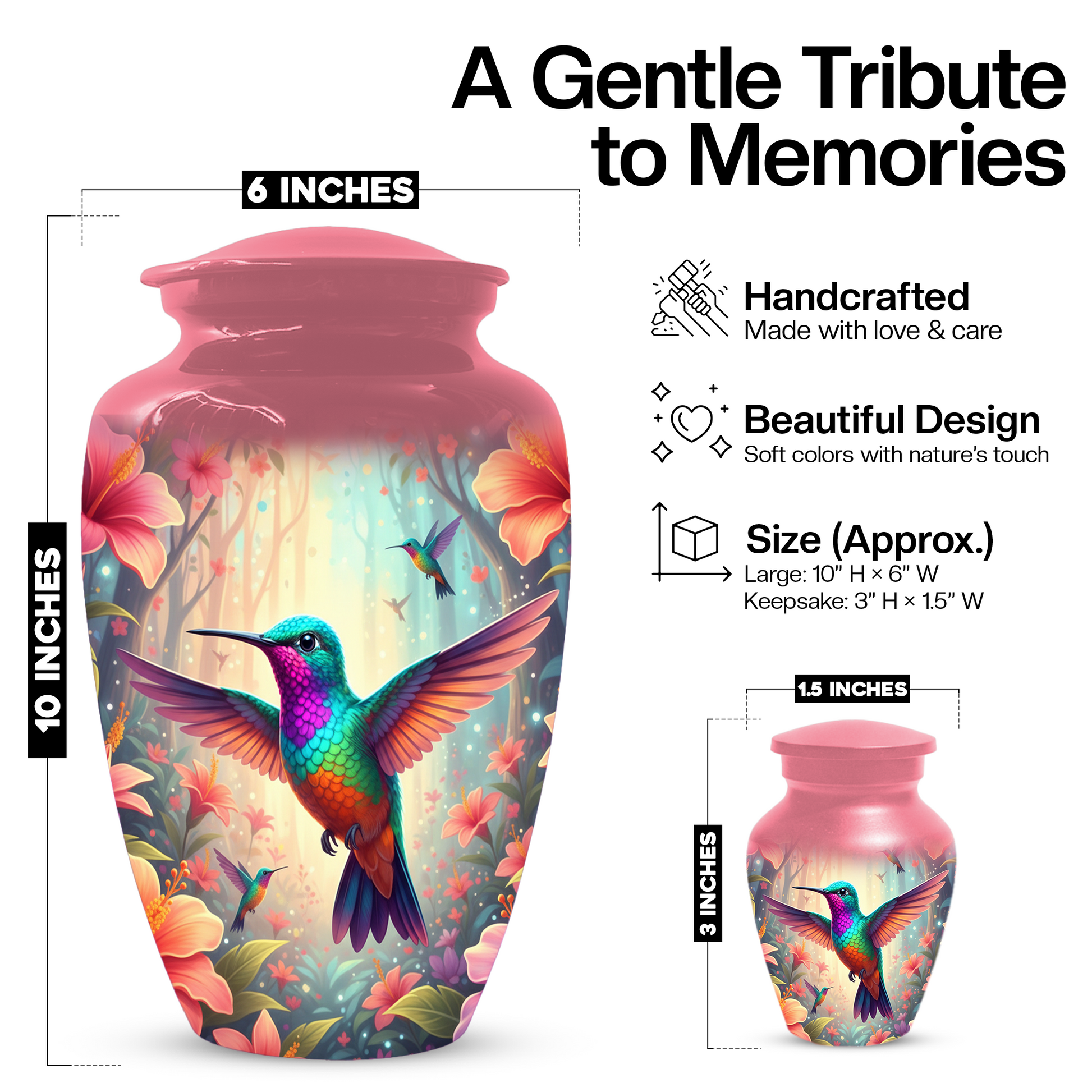 Hummingbird Memorial Urn | Custom Cremation Urn for Mom