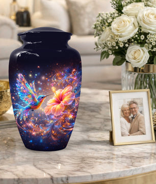 Hummingbird  Memorial Urn for Mom – Beautiful Floral Cremation Urns for Ashes