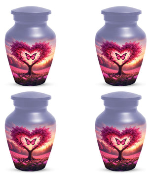 Pink Mini Butterfly Urn For Human Ashes - Tree Cremation Urns for Male & Female