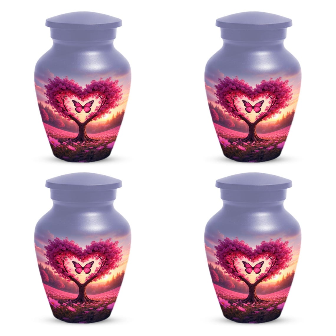 Pink Mini Butterfly Urn For Human Ashes - Tree Cremation Urns for Male & Female