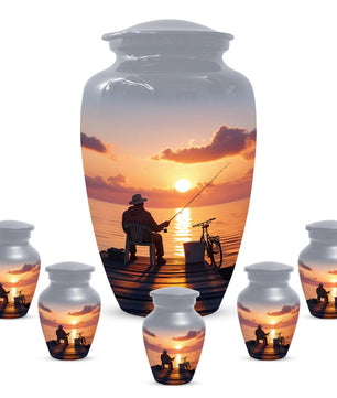 Gone Fishing Urns For Dad | Fisherman Cremation Urn For Adult Male Ashes