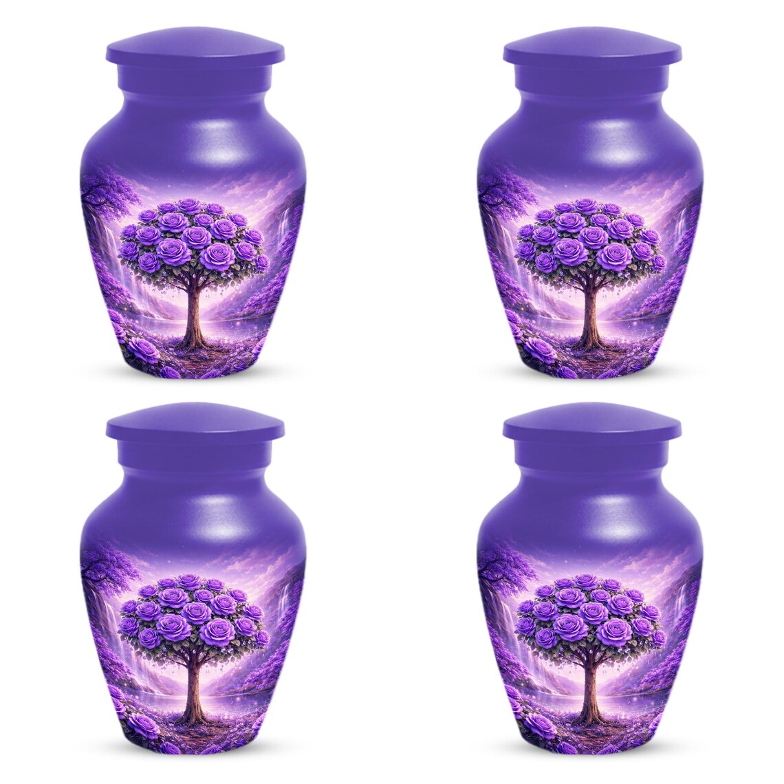 Purple Tree Urn For Human Ashes - Flower Urns For Male and Female