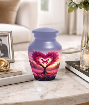 Pink Mini Butterfly Urn For Human Ashes - Tree Cremation Urns for Male & Female
