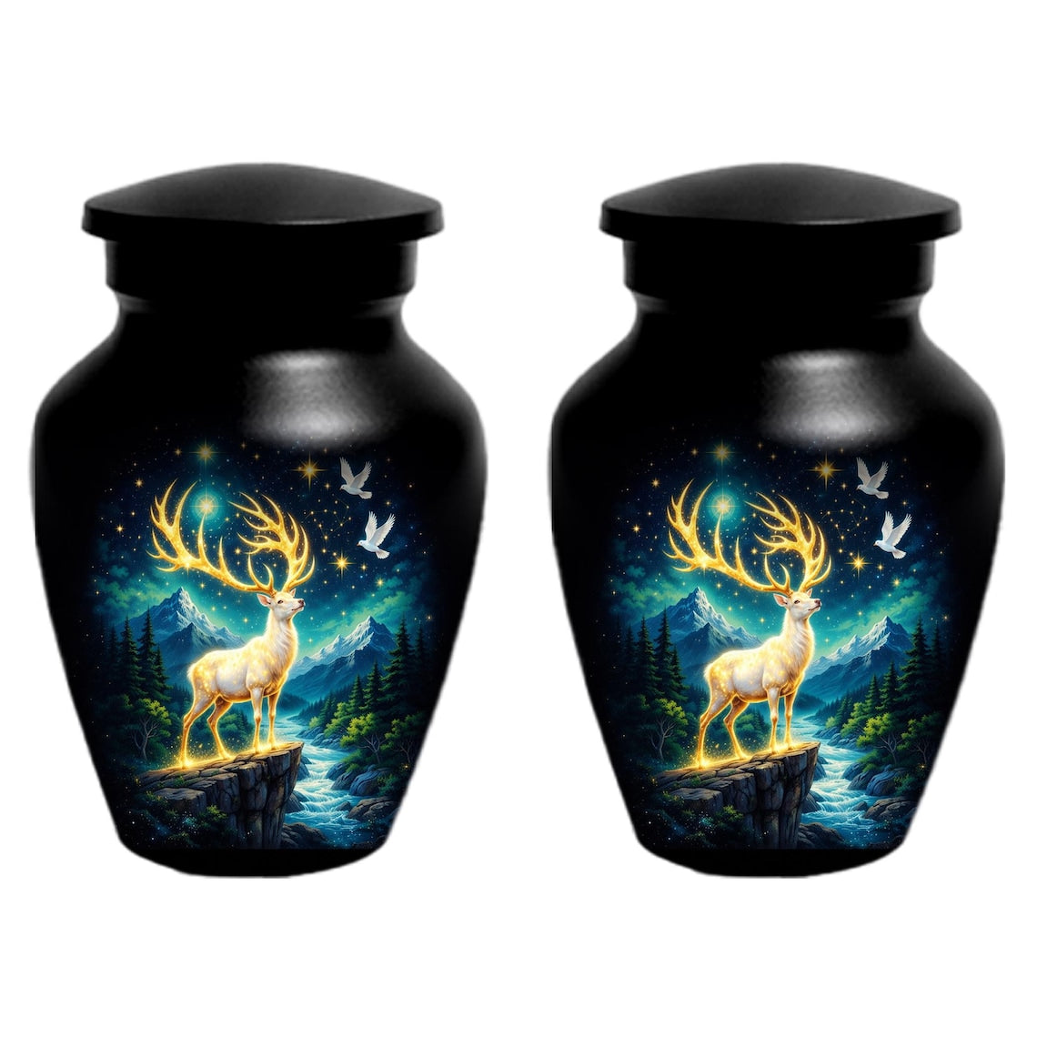 Deer Urn For Human Ashes - Forest Animal Cremation Urns For Male and Female