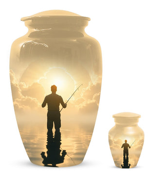 Gone Fishing in Heaven Urn for Dad | Fisherman Hunting Urns For Adult Male Men