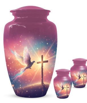 Dove Cremation Urn for Ashes - Cross Religious Urns For Male & Female Ash