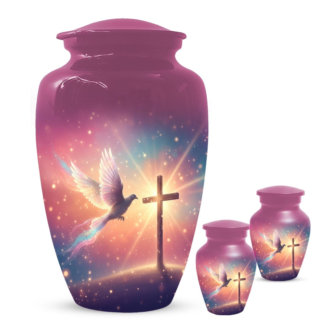 Dove Cremation Urn for Ashes - Cross Religious Urns For Male & Female Ash