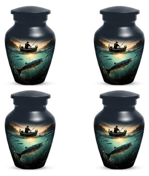 Fishing Urns For Dads Ashes - Fisherman Cremation Urn For Adult Male