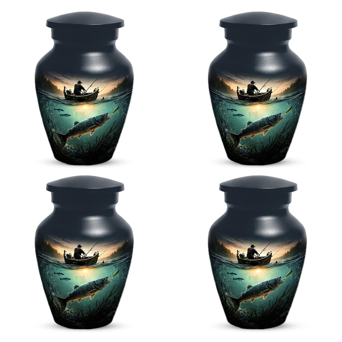 Fishing Urns For Dads Ashes - Fisherman Cremation Urn For Adult Male