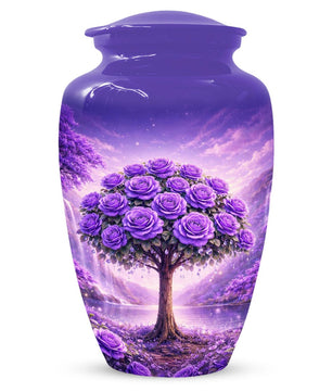 Purple Tree Urn For Human Ashes - Flower Urns For Male and Female
