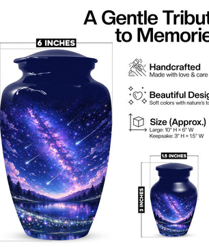 Star Galaxy Urn For Ashes - Decorative Teardrop Urns For Adult Mom and Dad