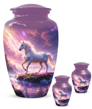 White Unicorn Urns For Women - Pink Cremation Urn For Ashes Female