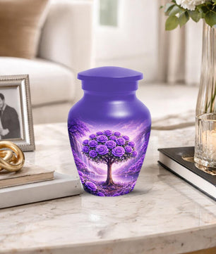 Purple Tree Urn For Human Ashes - Flower Urns For Male and Female