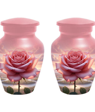 Rose Urn For Ashes Female - Pink Flower Cremation Urns For Women