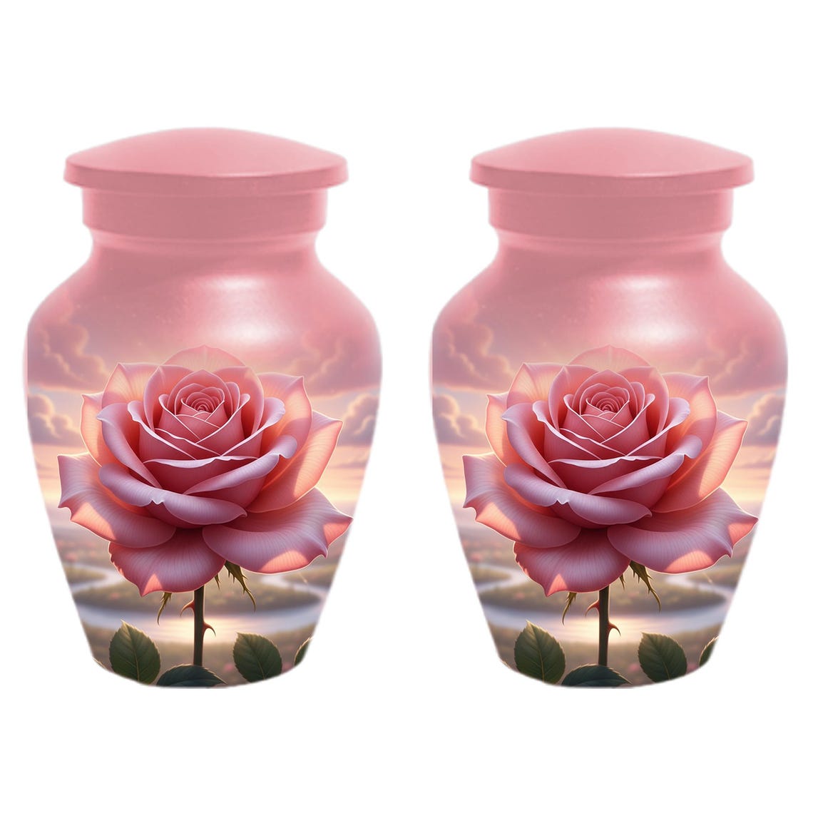 Rose Urn For Ashes Female - Pink Flower Cremation Urns For Women
