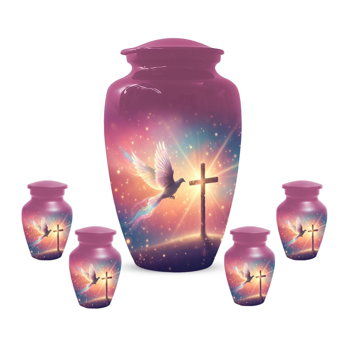 Dove Cremation Urn for Ashes - Cross Religious Urns For Male & Female Ash