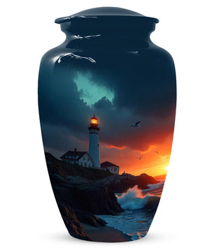 Lighthouse Urns For Human Ashes | Handmade Ocean Cremation Urn For Male And Female