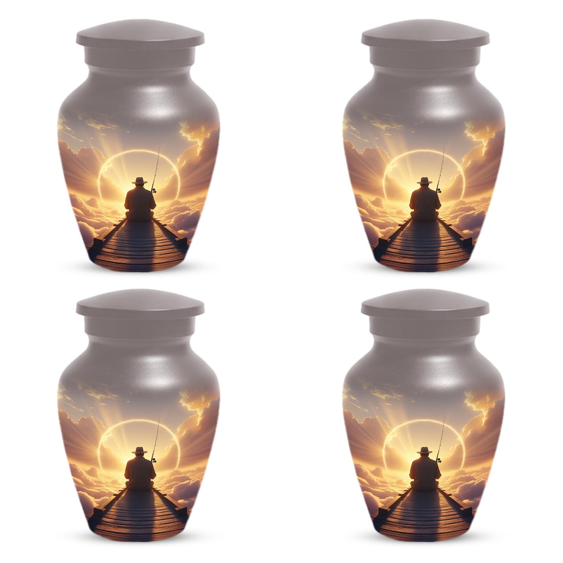 Gone Fishing in Heaven Urn for Dad | Custom Fisherman Memorial Urns For Male