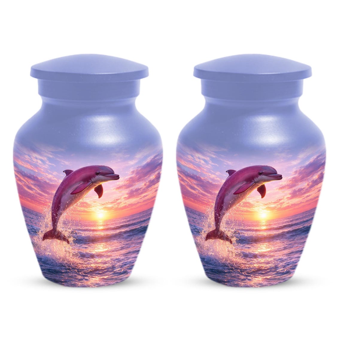 Pink Dolphin Urn For Ashes - Blue Ocean Cremation Urns For Adults