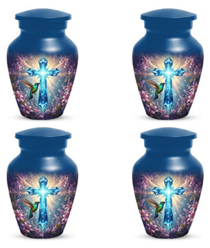Cross Hummingbird Urn For Mom Ashes - Religious Humming Bird Urns For Female