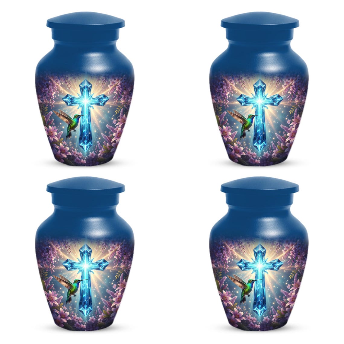 Cross Hummingbird Urn For Mom Ashes - Religious Humming Bird Urns For Female