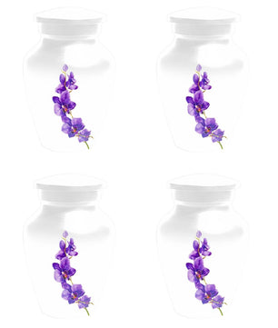 Puprle Orchid Urn For Human Ashes - Flower Mini Urns For Male and Female