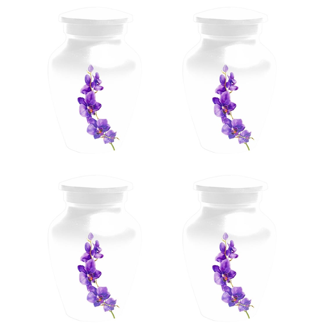 Puprle Orchid Urn For Human Ashes - Flower Mini Urns For Male and Female