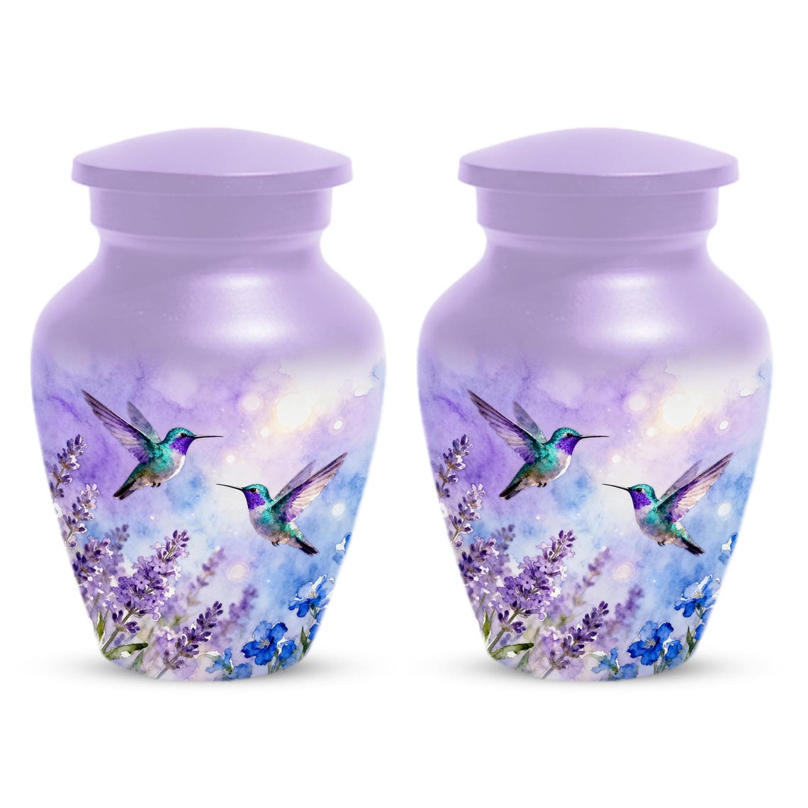 Green Hummingbird Urns For Female Ashes | Purple Humming Bird Urn For Mom