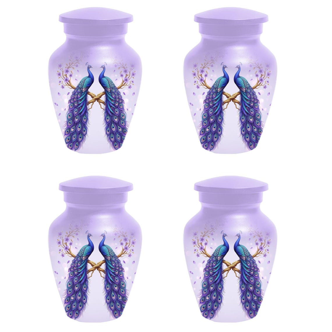 Peacock Companion Urn For Human Ashes - Extra Large Couple Urns For Husband and Wife