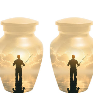 Gone Fishing in Heaven Urn for Dad | Fisherman Hunting Urns For Adult Male Men
