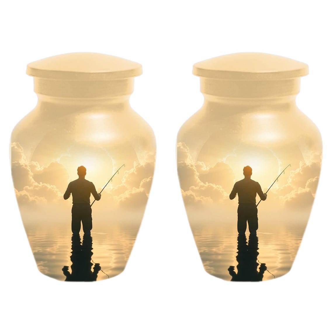 Gone Fishing in Heaven Urn for Dad | Fisherman Hunting Urns For Adult Male Men