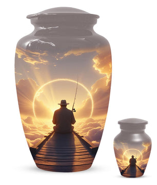 Gone Fishing in Heaven Urn for Dad | Custom Fisherman Memorial Urns For Male