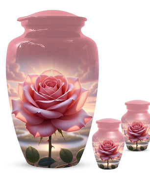 Rose Urn For Ashes Female - Pink Flower Cremation Urns For Women