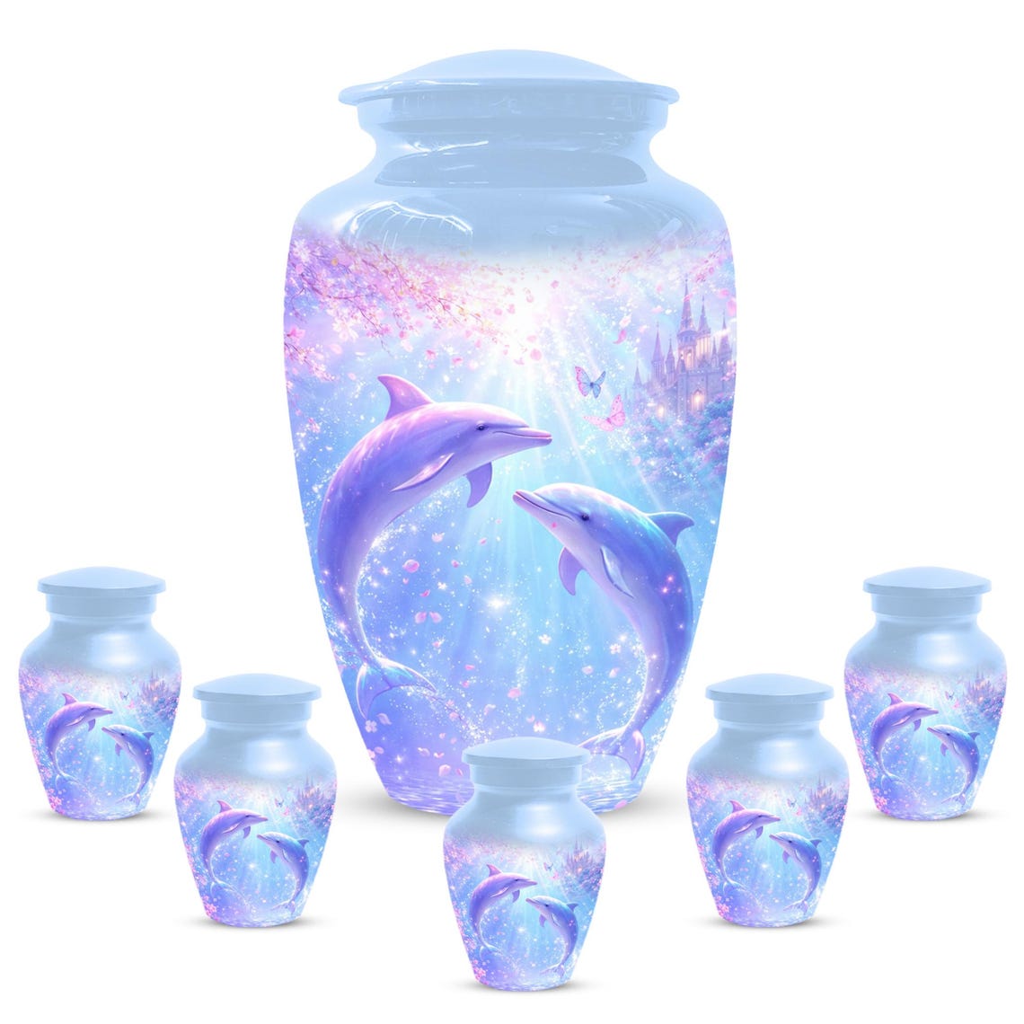 Dolphin Couple Urn For Mom and Dad - Companion Extra Large Urns For Ashes