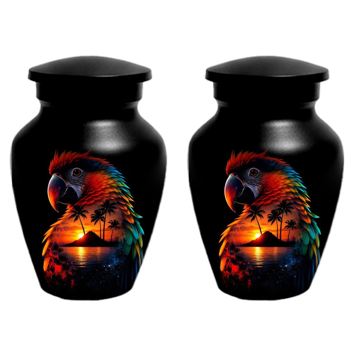 Parrot Urn For Human Ashes - Forest Artistic Urns For Adult Male and Female