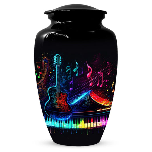 Guitar Music Note Urn For Ashes - Piano Cremation Urns For Male & Female