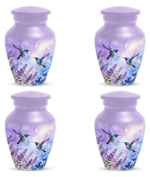 Green Hummingbird Urns For Female Ashes | Purple Humming Bird Urn For Mom