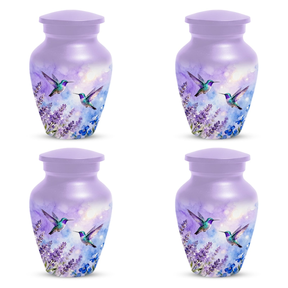 Green Hummingbird Urns For Female Ashes | Purple Humming Bird Urn For Mom