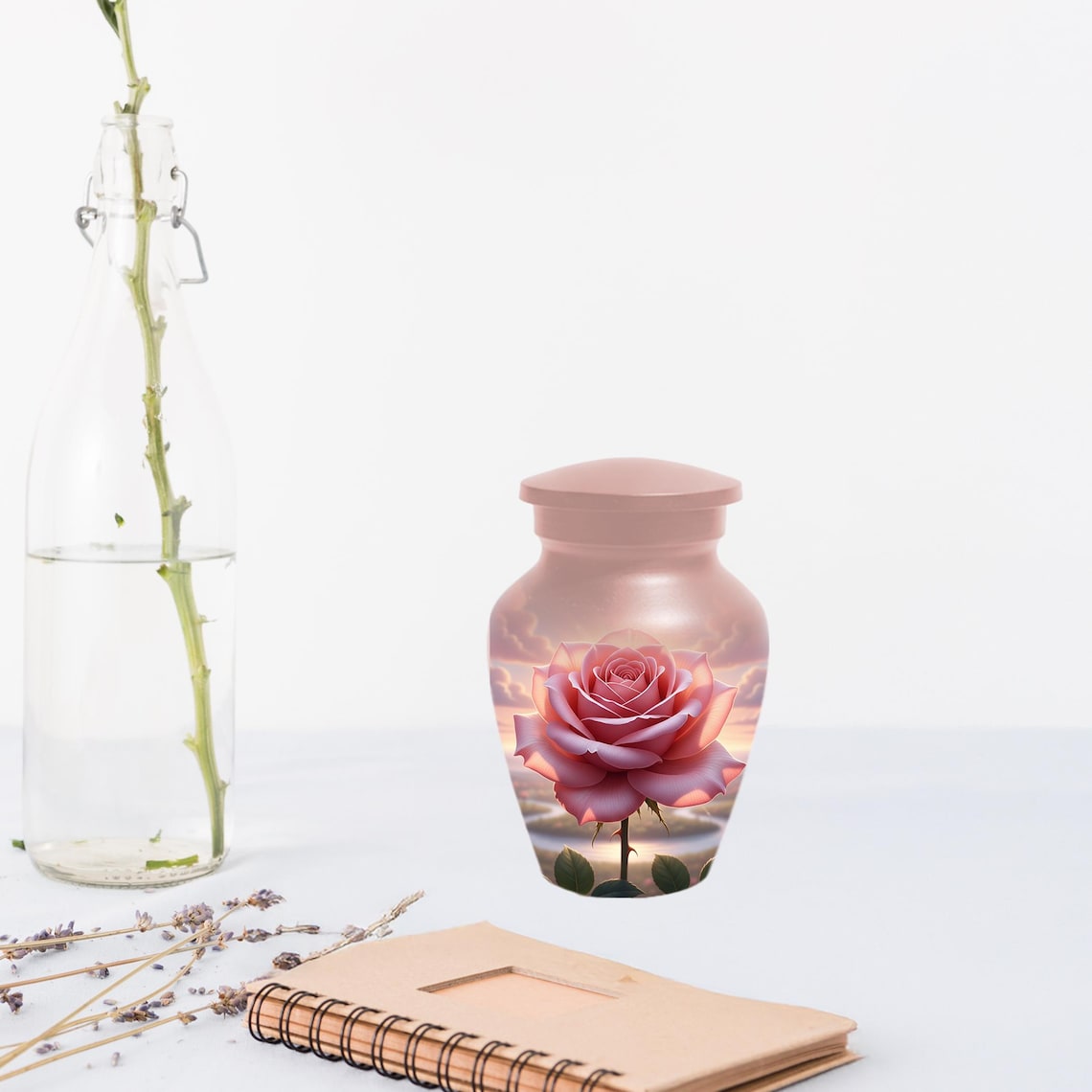Rose Urn For Ashes Female - Pink Flower Cremation Urns For Women