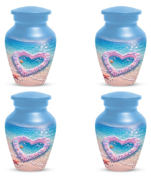 Beach Heart Urn For Human Ashes - Customized Ocean Urns For Men and Women