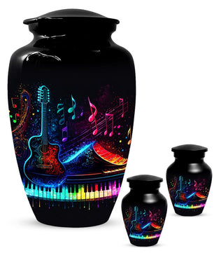 Guitar Music Note Urn For Ashes - Piano Cremation Urns For Male & Female