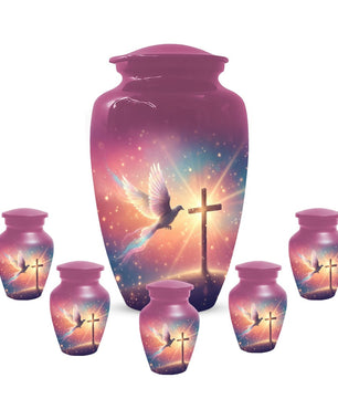 Dove Cremation Urn for Ashes - Cross Religious Urns For Male & Female Ash