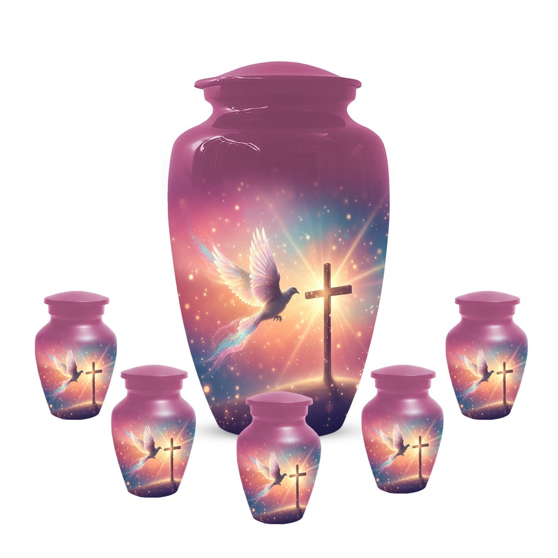 Dove Cremation Urn for Ashes - Cross Religious Urns For Male & Female Ash