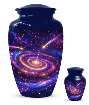 Galaxy Urn For Human Ashes - Blue Memorial Urns For Adult Male & Female