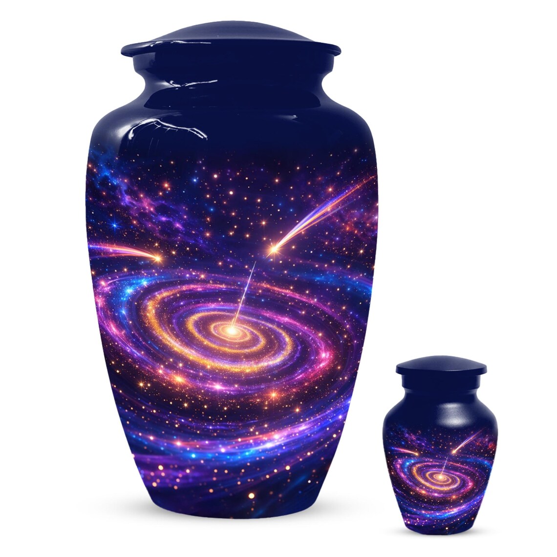 Galaxy Urn For Human Ashes - Blue Memorial Urns For Adult Male & Female