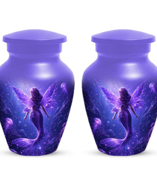 Mermaid Urn For Female Ashes - Purple Ocean Fairy Urns For Women